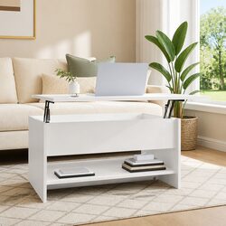 Modern White High Gloss Coffee Table with Lift Top