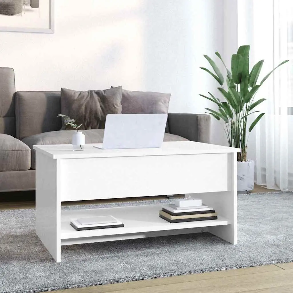 White High Gloss Coffee Table with Lift Top