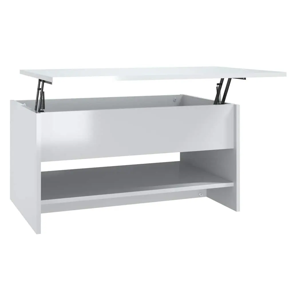 White High Gloss Coffee Table with Lift Top