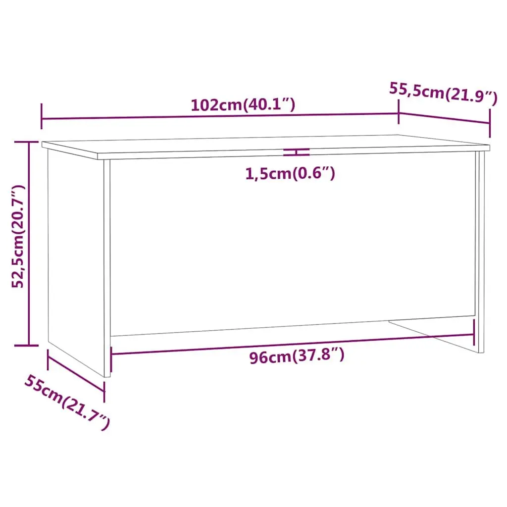 Coffee Table White Lift Top 102x55.5cm Engineered Wood