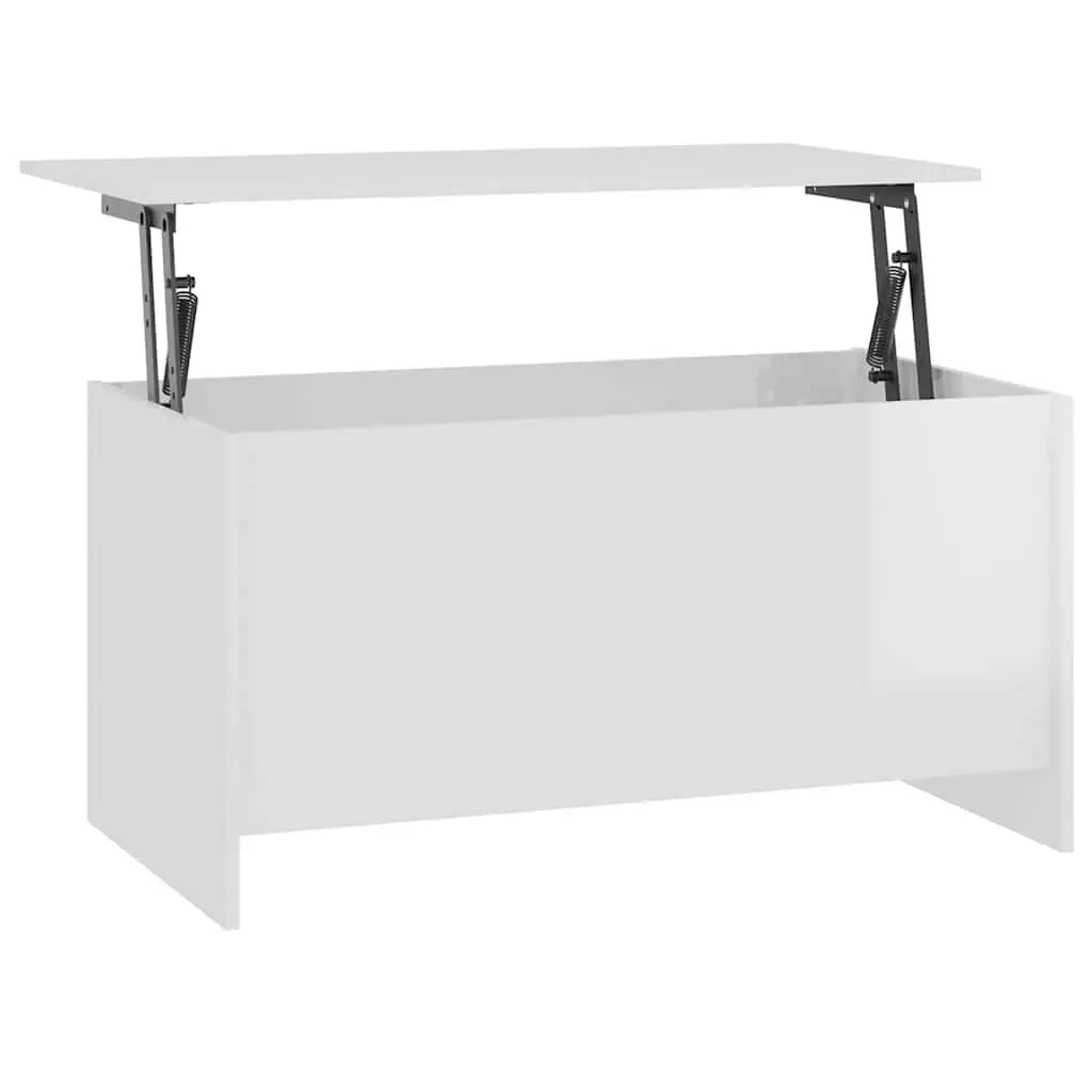Coffee Table High Gloss White Lift Top Storage Engineered Wood 102 x 55.5 x 52.5 cm
