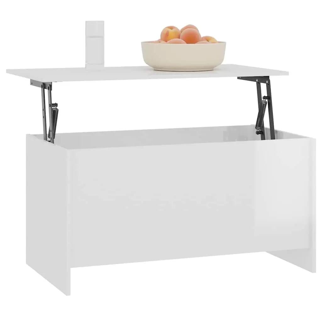 Coffee Table High Gloss White Lift Top Storage Engineered Wood 102 x 55.5 x 52.5 cm