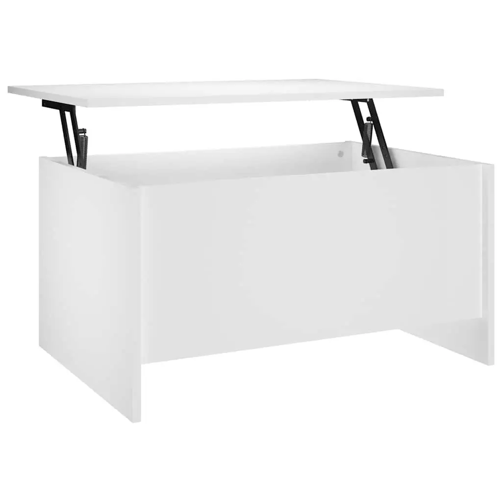 Coffee Table White Lift-Top Design Storage Compartment Living Room Furniture