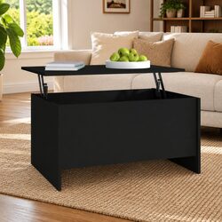 Lift-Top Coffee Table with Storage in Black