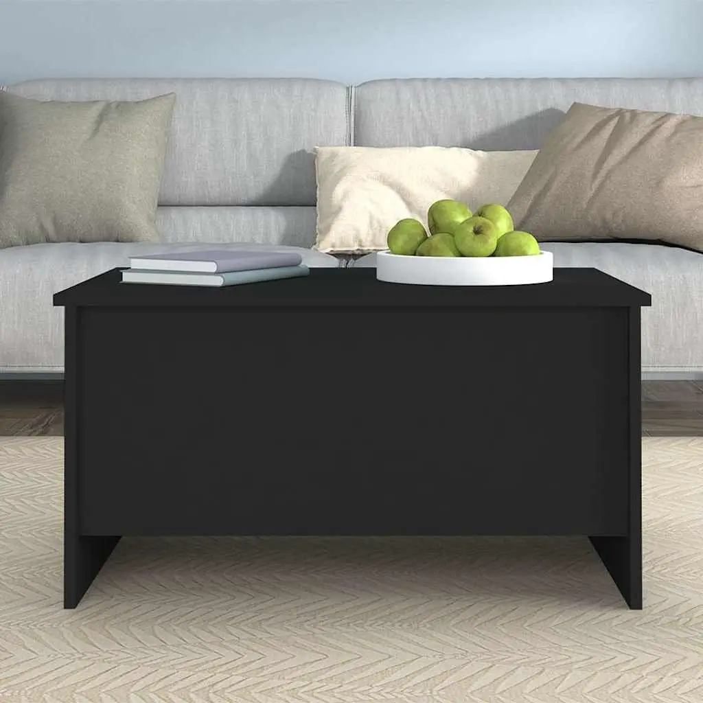 Coffee Table Lift-Top Black Engineered Wood Modern 80 x 55.5 x 41.5 cm