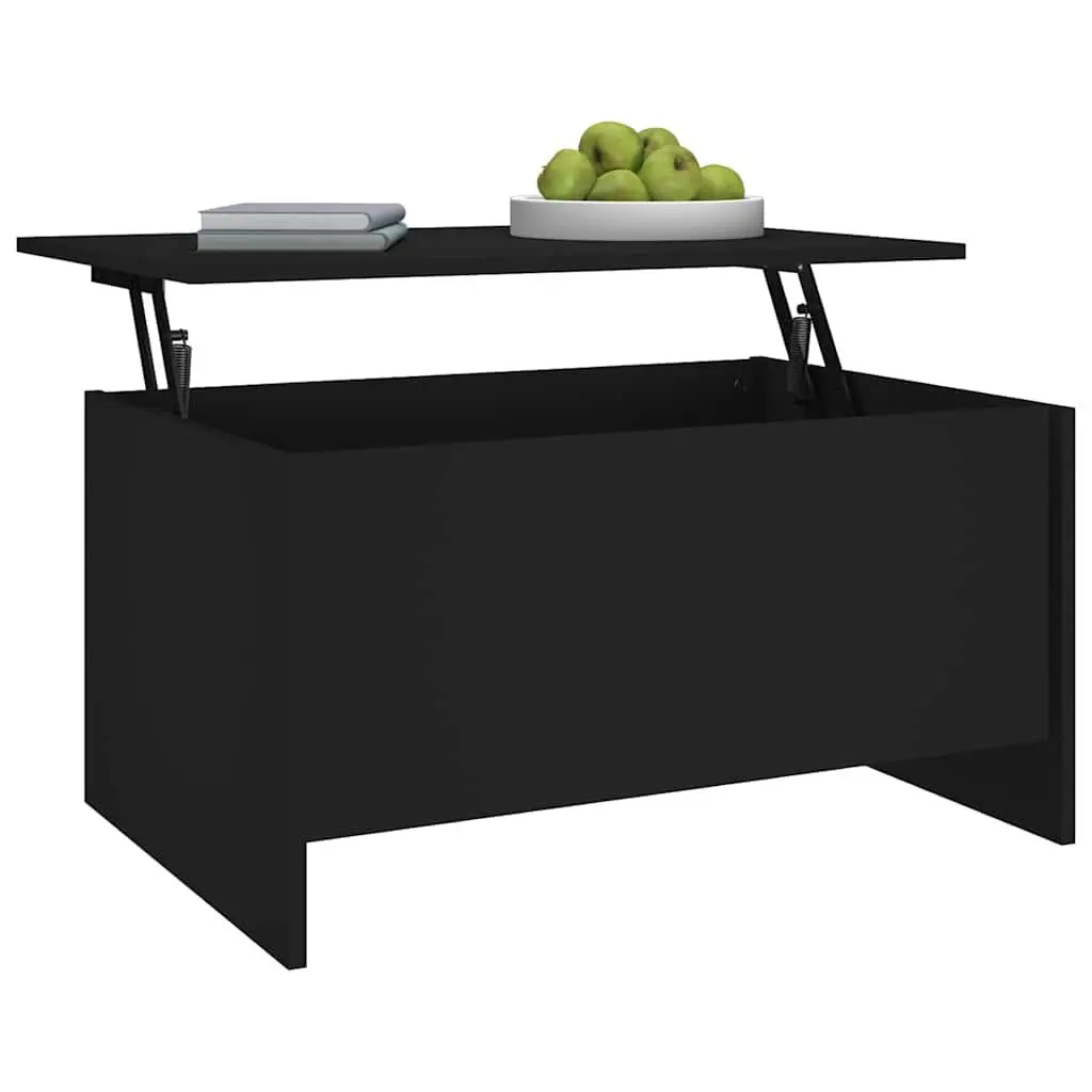 Coffee Table Lift-Top Black Engineered Wood Modern 80 x 55.5 x 41.5 cm