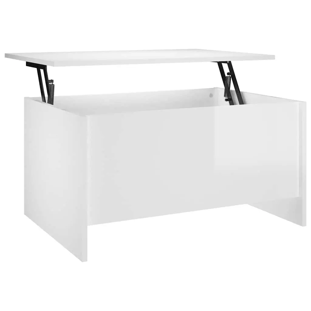 High Gloss White Coffee Table with Lift Top Storage