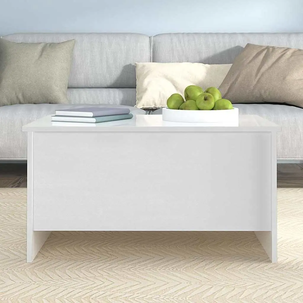 High Gloss White Coffee Table with Lift Top Storage
