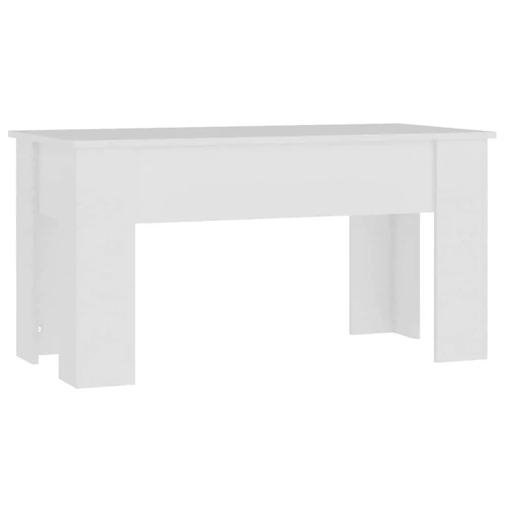 Lift Top Coffee Table White Modern Living Room Storage Furniture Engineered Wood