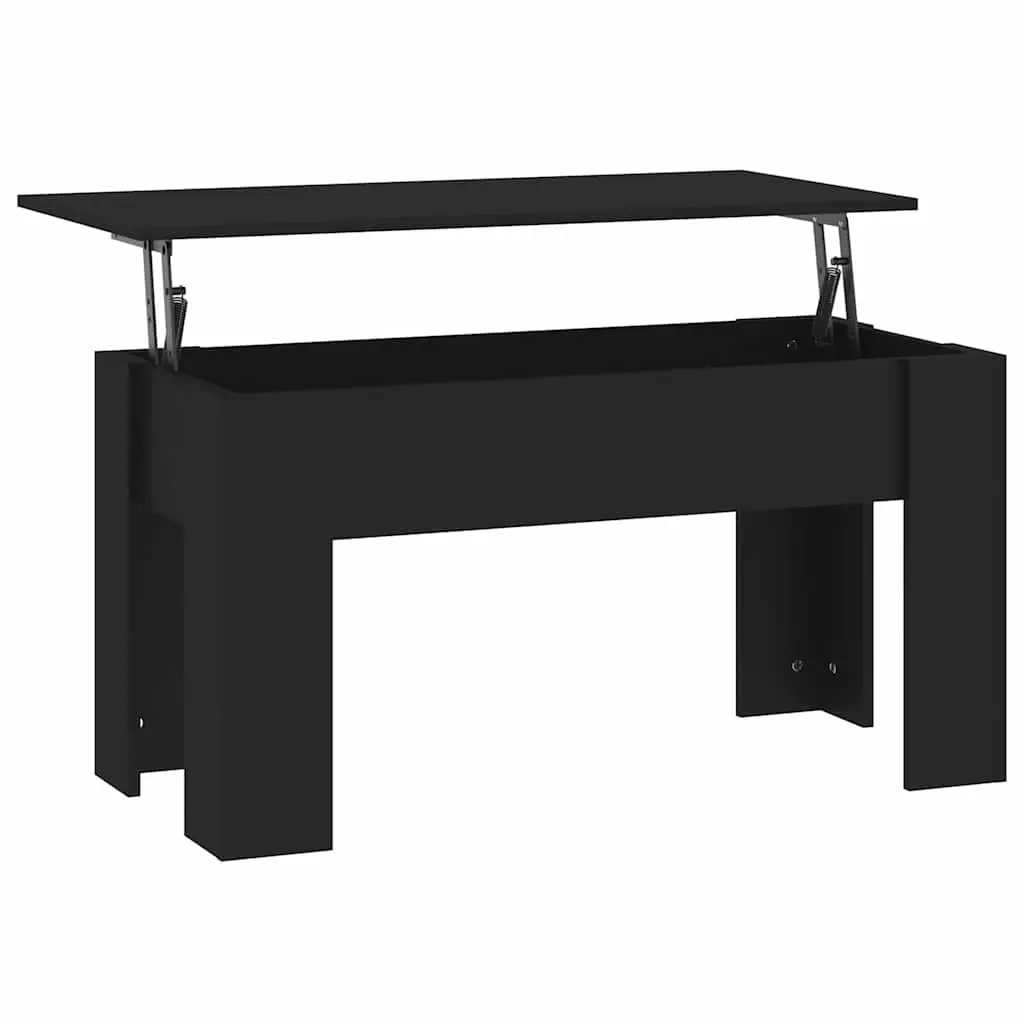 Lift Top Coffee Table Black Modern Living Room Storage Furniture Engineered Wood