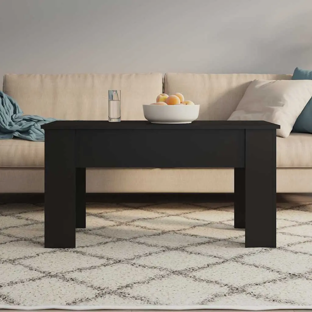 Lift Top Coffee Table Black Modern Living Room Storage Furniture Engineered Wood