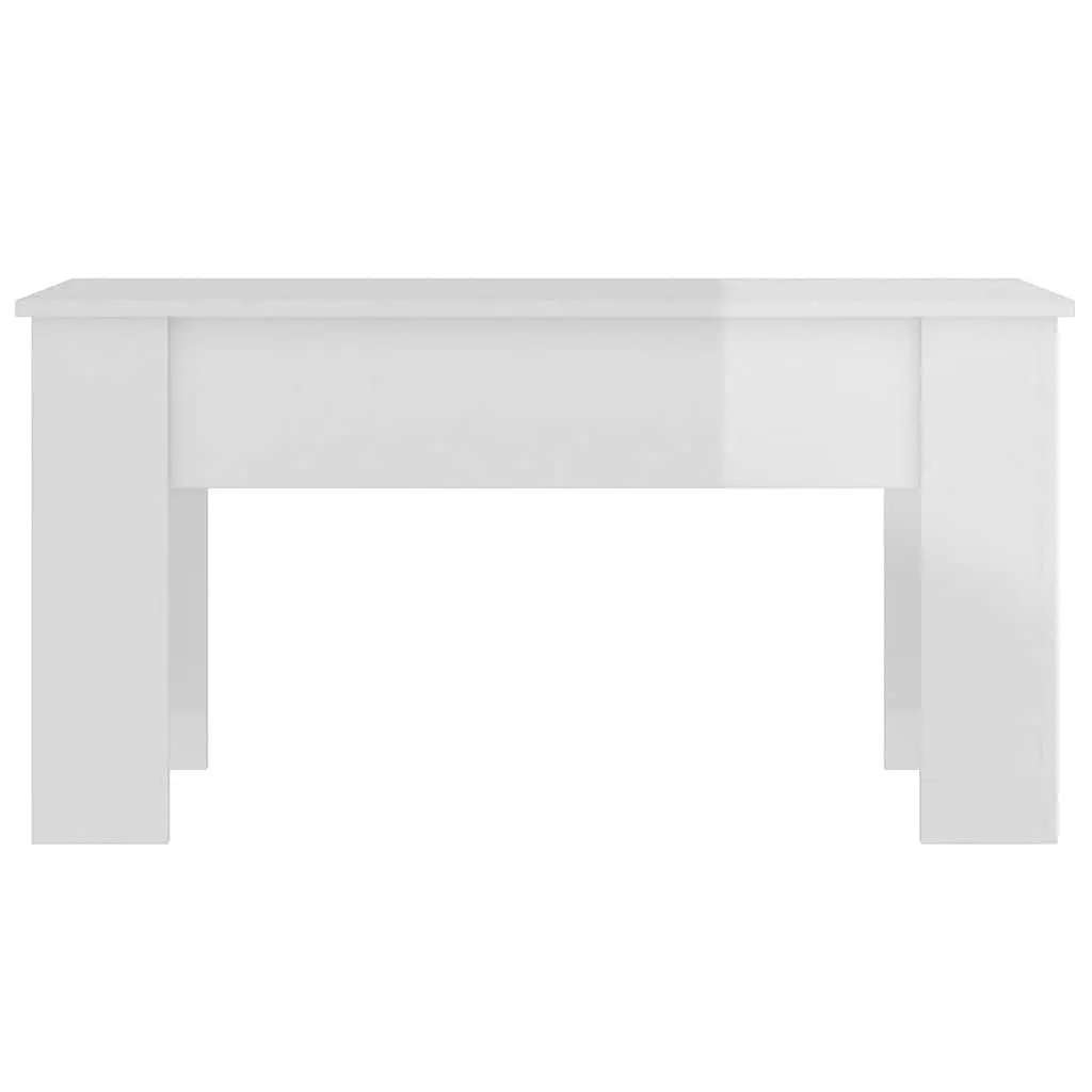 White High Gloss Coffee Table Lift Top Storage Engineered Wood Living Room