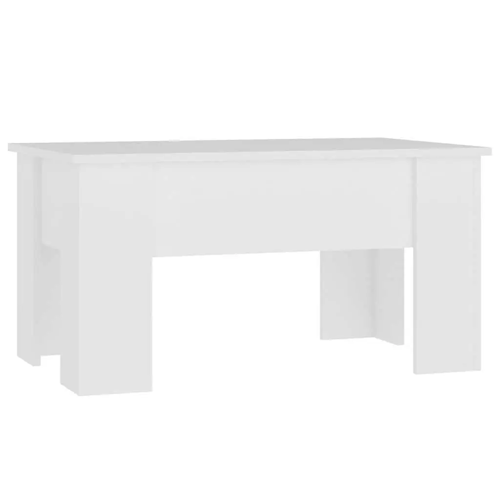 Coffee Table Lift-Top White Engineered Wood Modern 79L x 49W x 41H cm