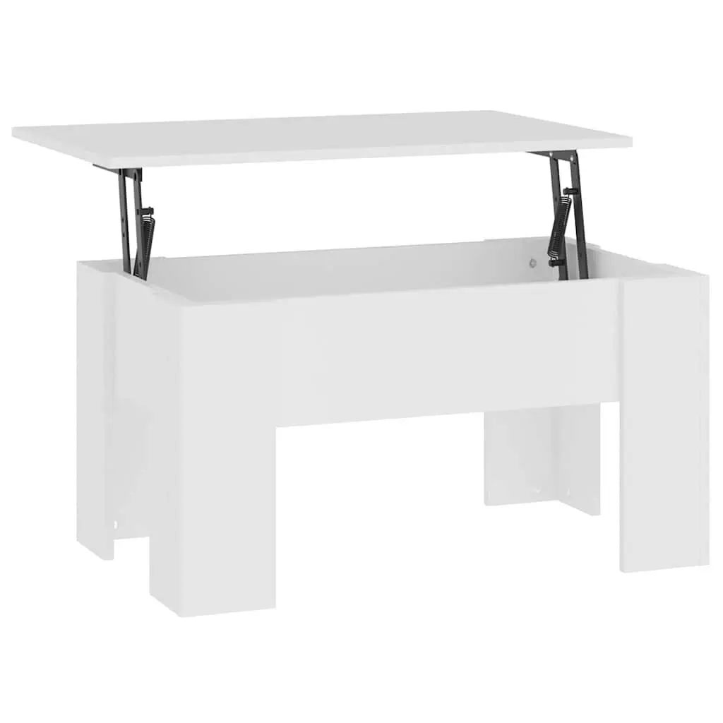 Coffee Table Lift-Top White Engineered Wood Modern 79L x 49W x 41H cm