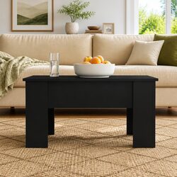 Lift Top Coffee Table with Hidden Storage in Black