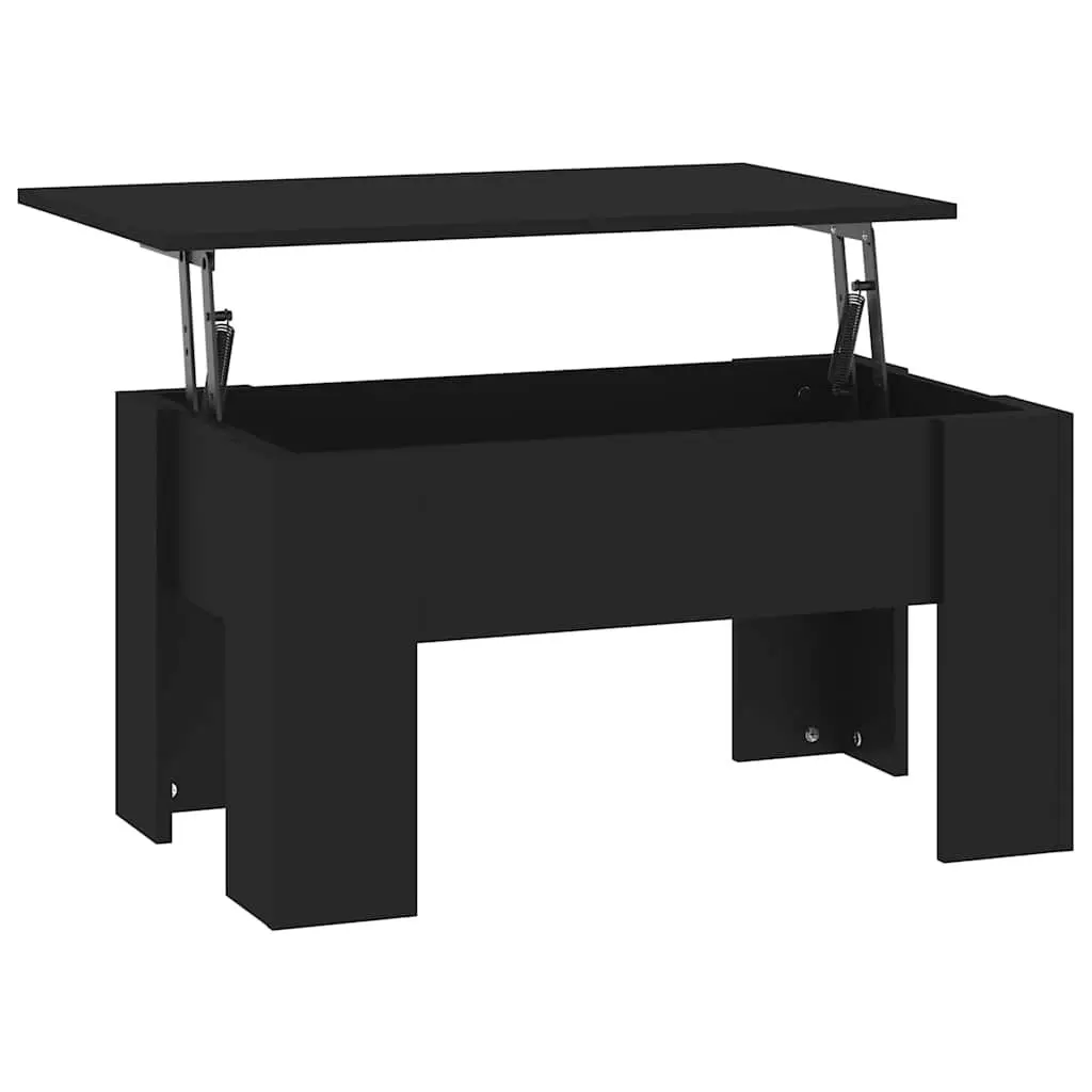 Coffee Table Lift Top Black Engineered Wood 79L x 49W x 41H cm