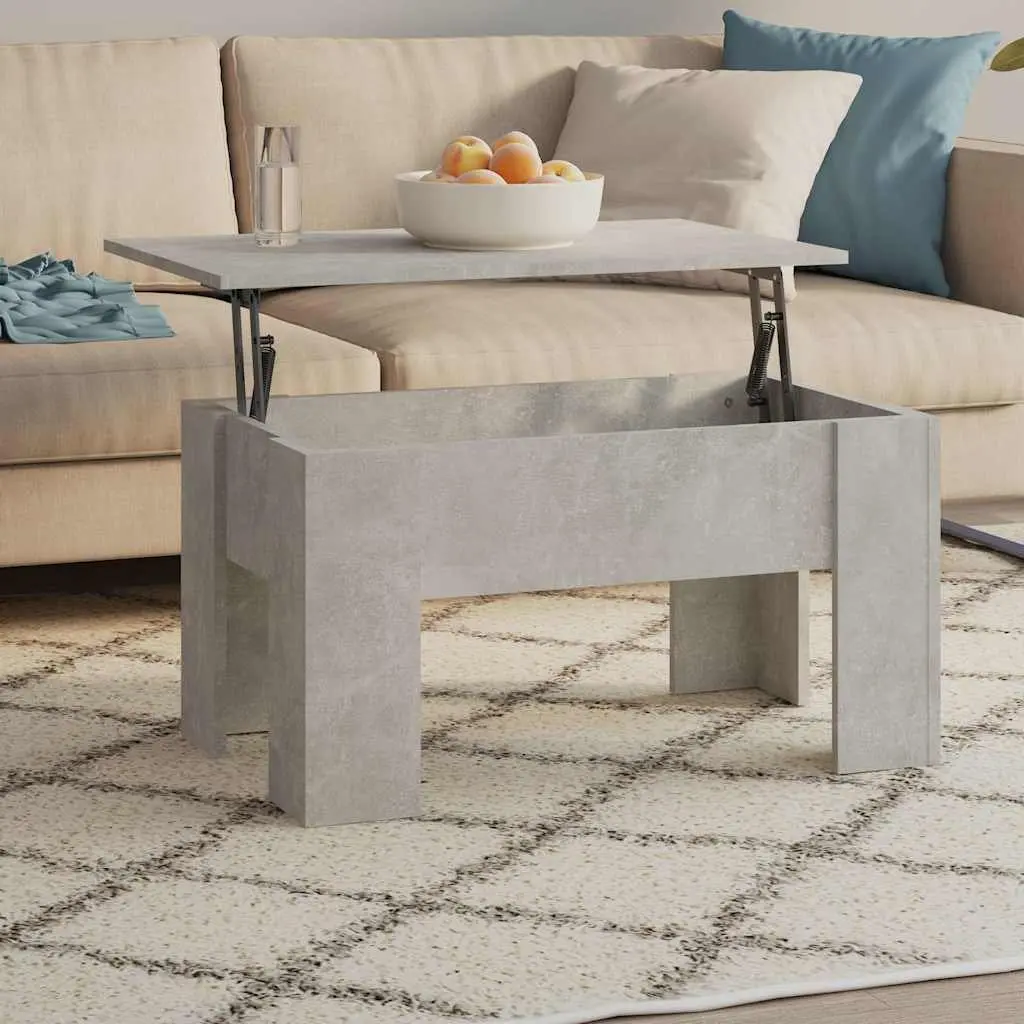 Coffee Table Lift Top Grey Engineered Wood Modern 79 x 49 x 41 cm