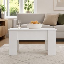 High Gloss White Lift Top Coffee Table with Storage
