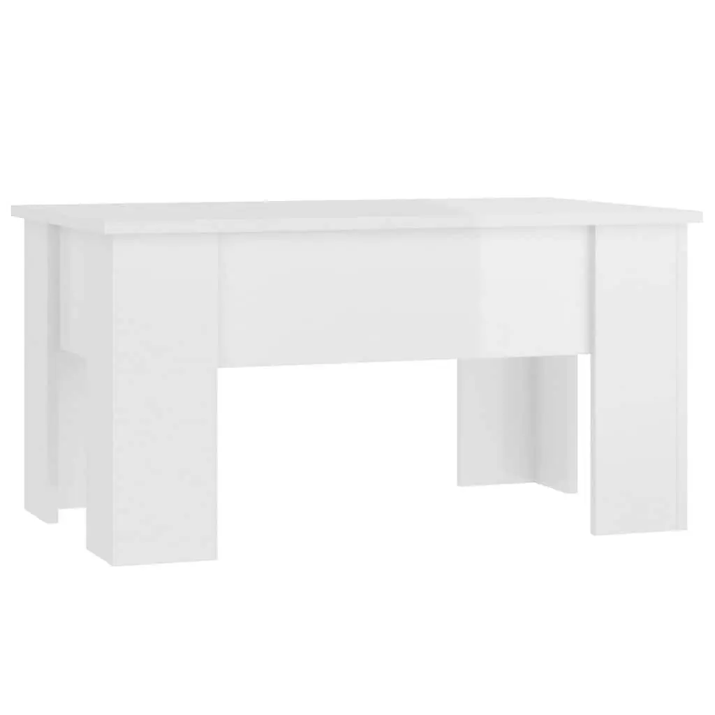 Coffee Table Lift Top High Gloss White Engineered Wood