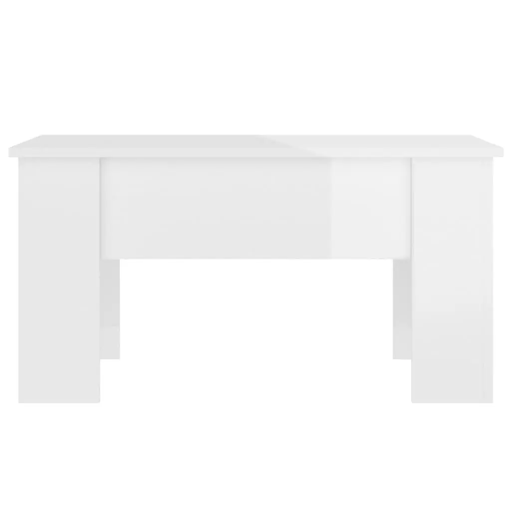 Coffee Table Lift Top High Gloss White Engineered Wood