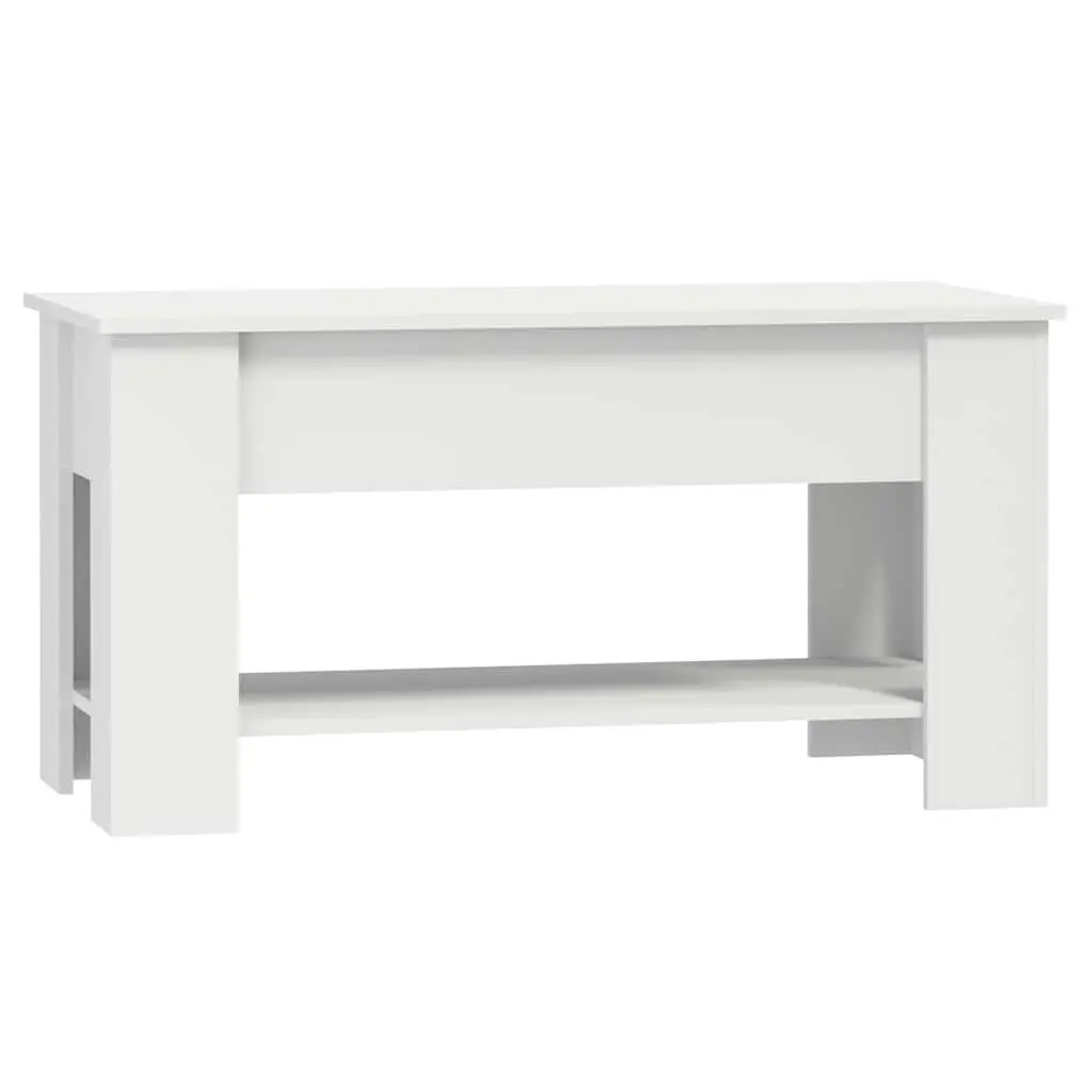 White Lift-Top Coffee Table with Hidden Storage
