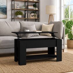 Lift-Top Coffee Table with Storage in Black