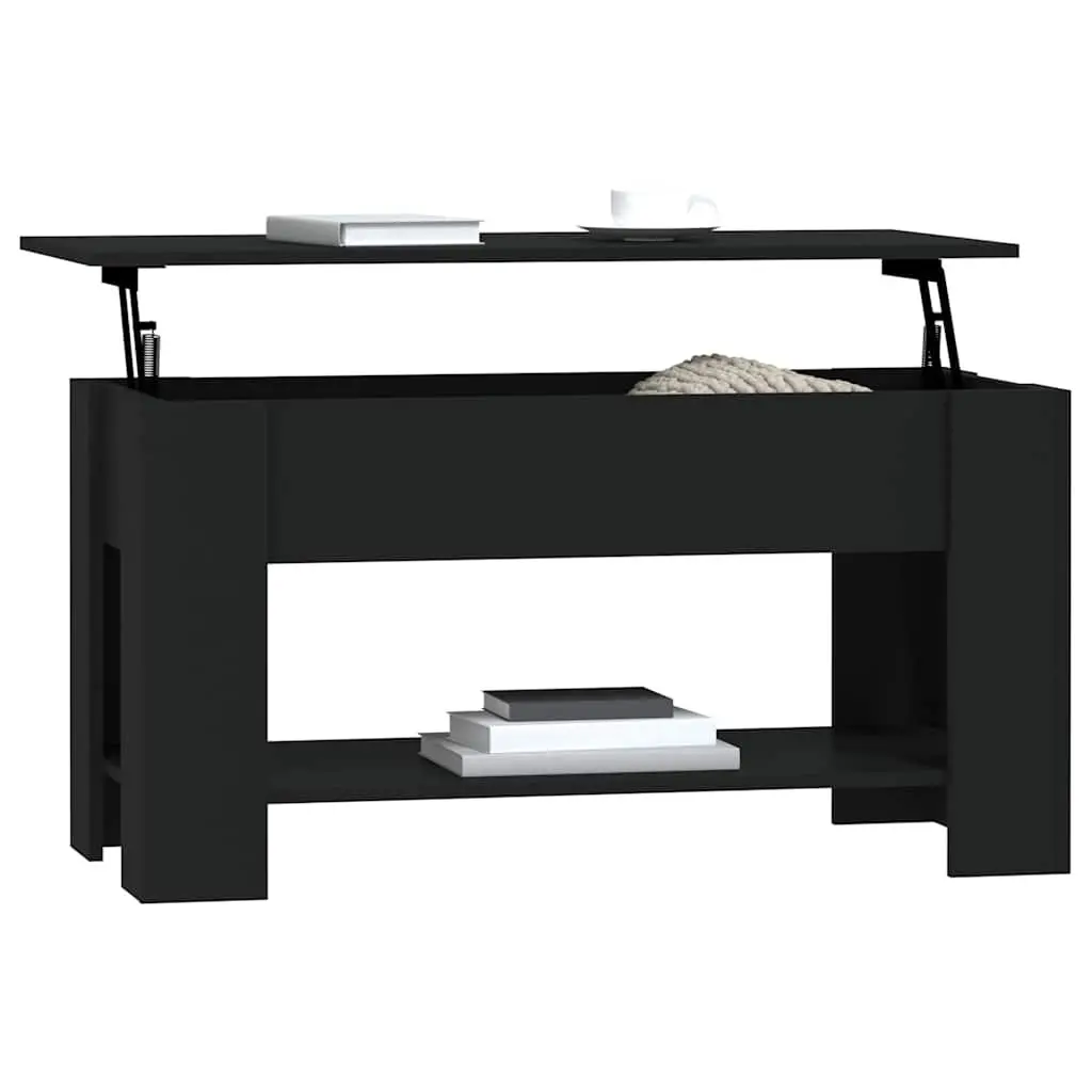 Lift-Top Coffee Table with Storage in Black