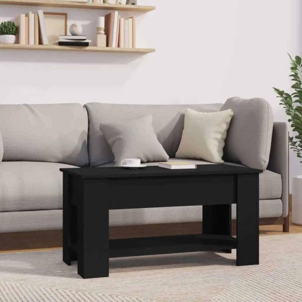 Lift-Top Coffee Table with Storage in Black