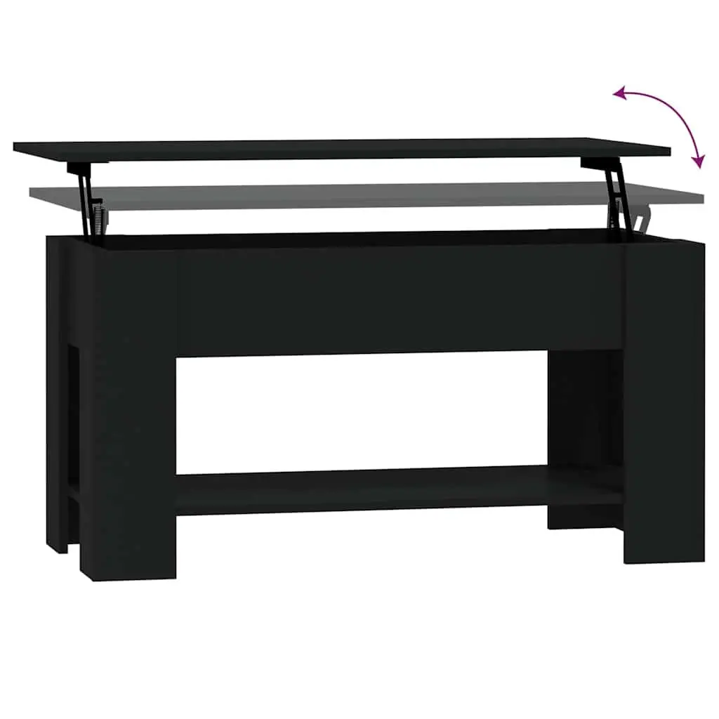 Lift-Top Coffee Table with Storage in Black
