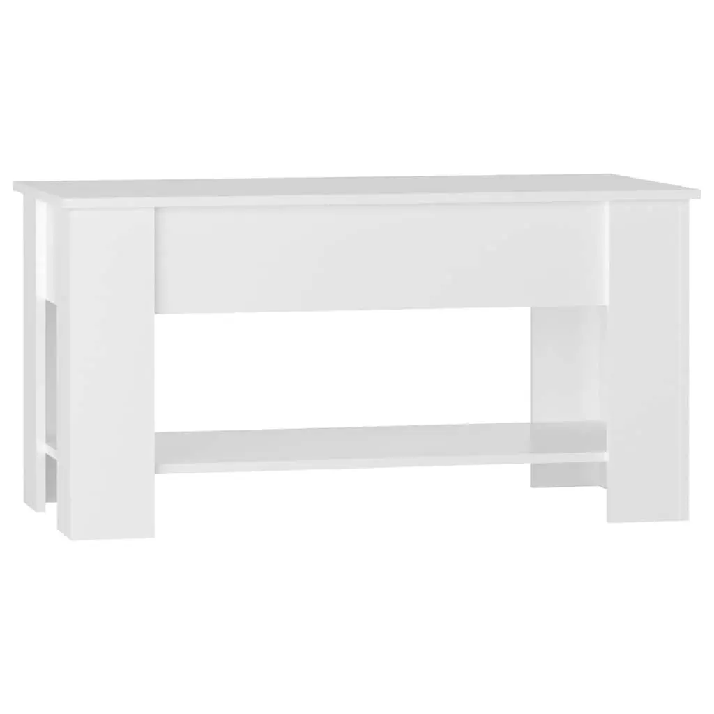 Lift-Top Coffee Table in White High Gloss for Living Rooms