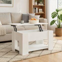 White Lift Top Coffee Table for Cozy Living Spaces