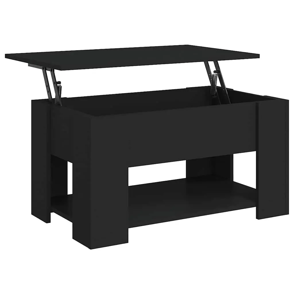 Coffee Table Black Lift-Top Design Living Room Furniture Engineered Wood Storage
