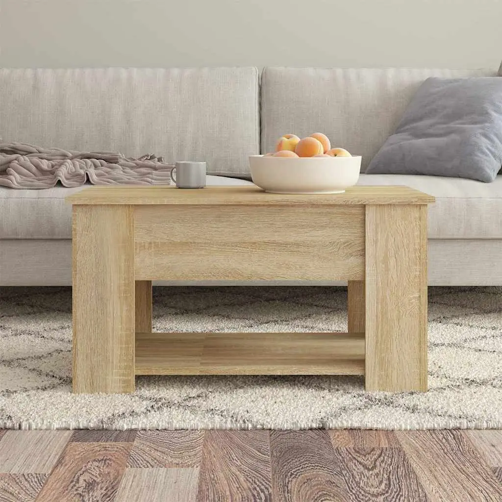 Brown Lift Top Coffee Table with Storage Space