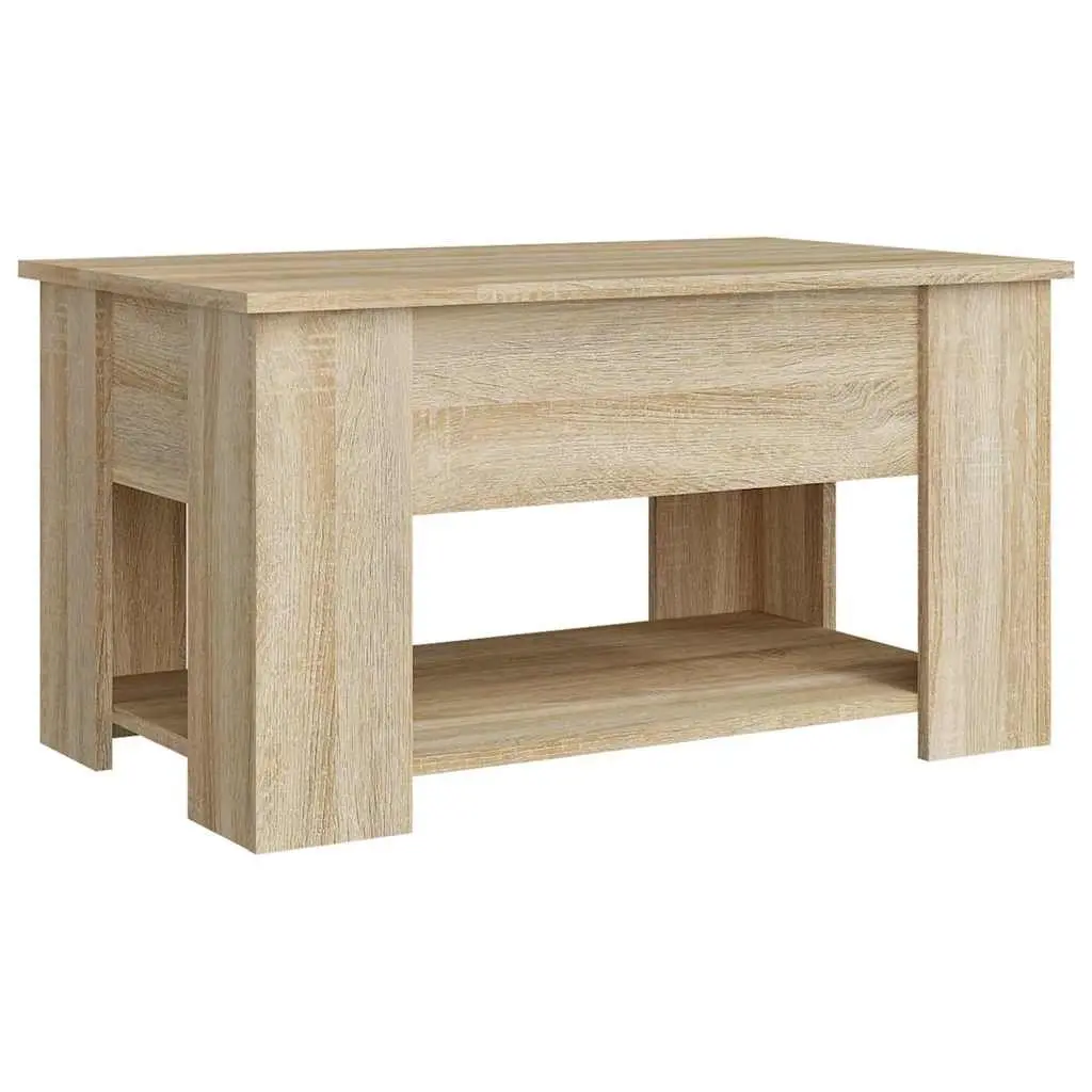 Brown Lift Top Coffee Table with Storage Space