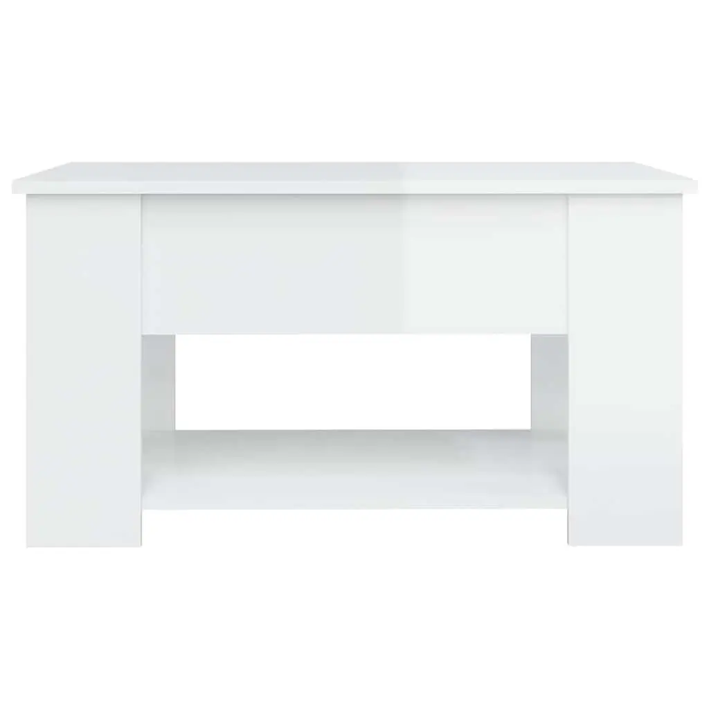 White Lift Top Coffee Table with Storage for Living Rooms