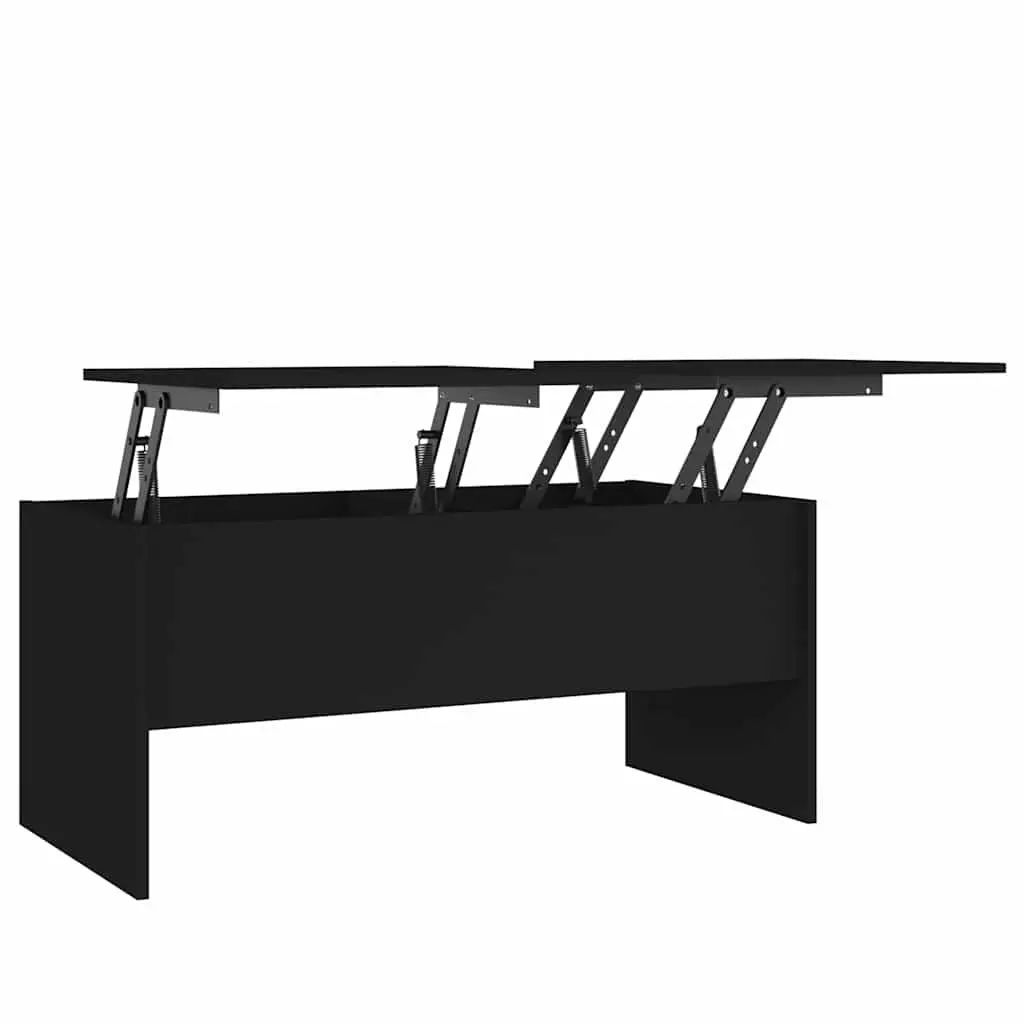 Coffee Table Black Lift Top Storage Compartment Modern Engineered Wood