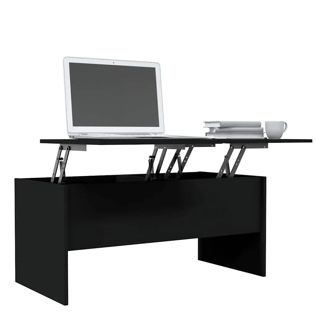 Coffee Table Black Lift Top Storage Compartment Modern Engineered Wood