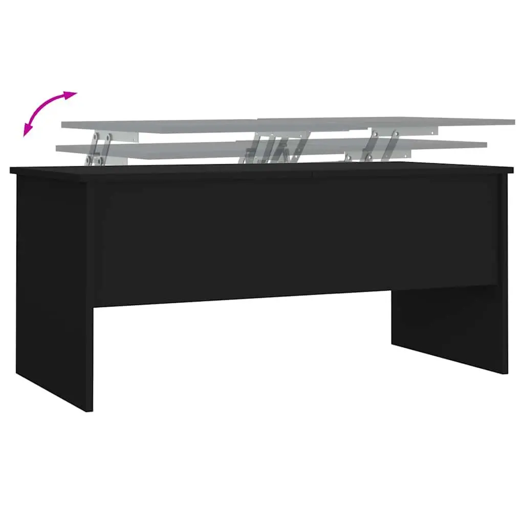 Coffee Table Black Lift Top Storage Compartment Modern Engineered Wood