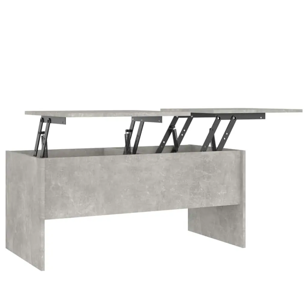 Grey Coffee Table with Lift-Top Storage Compartments