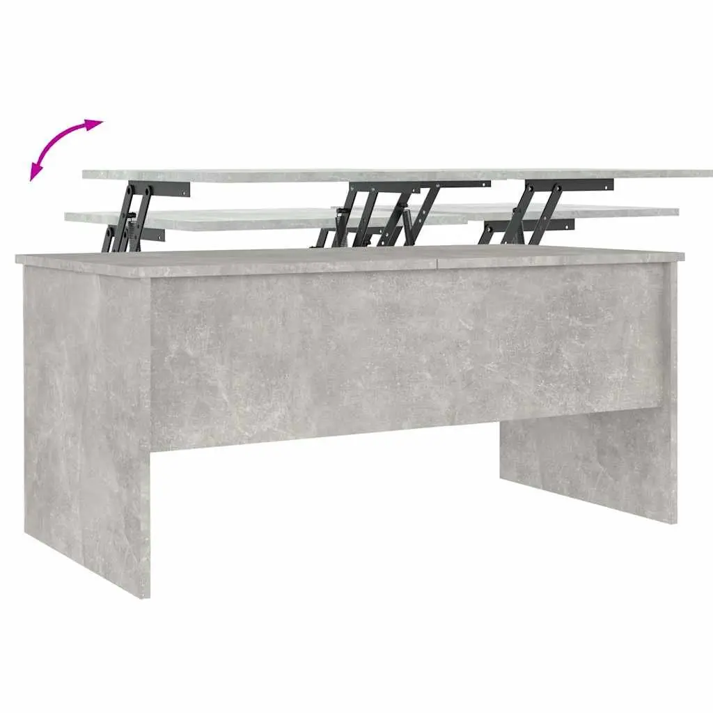 Grey Coffee Table with Lift-Top Storage Compartments