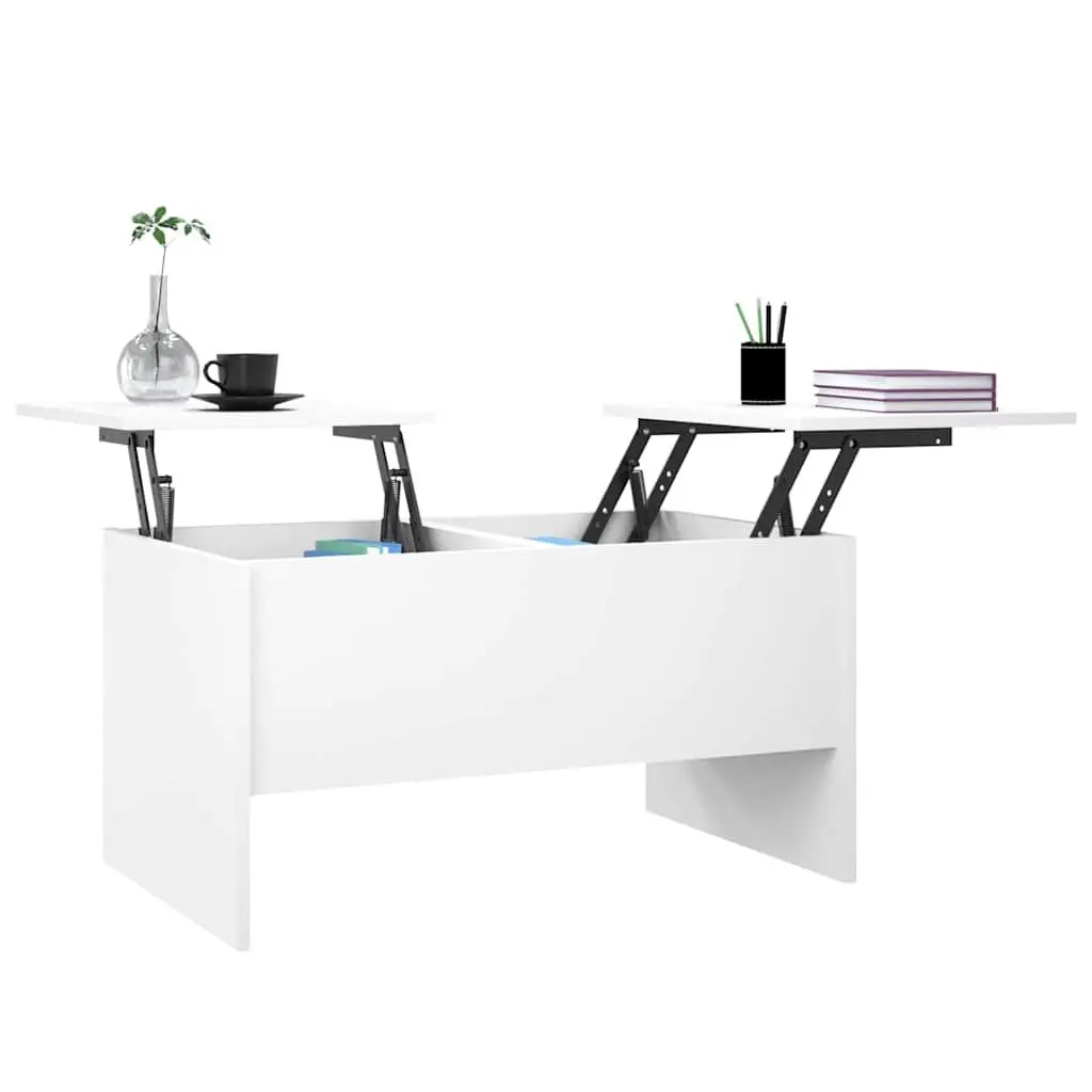 White Coffee Table with Lift Top Storage