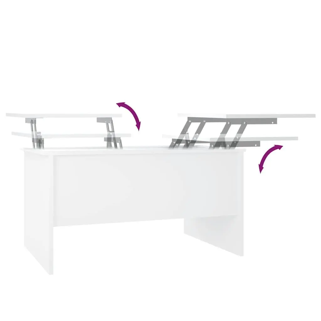 White Coffee Table with Lift Top Storage