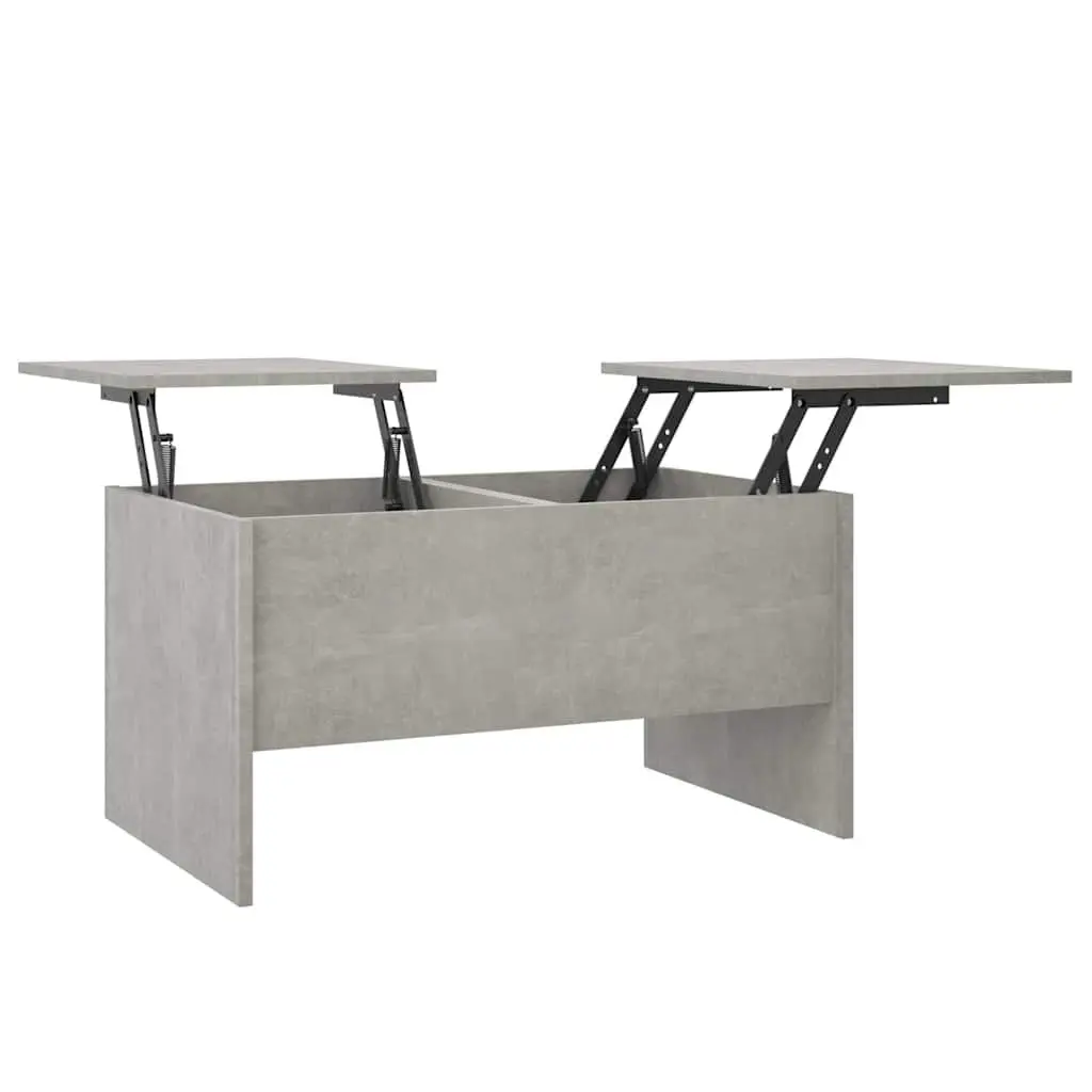 Grey Engineered Wood Coffee Table with Hidden Storage
