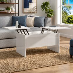 Modern White High Gloss Lift Top Coffee Table