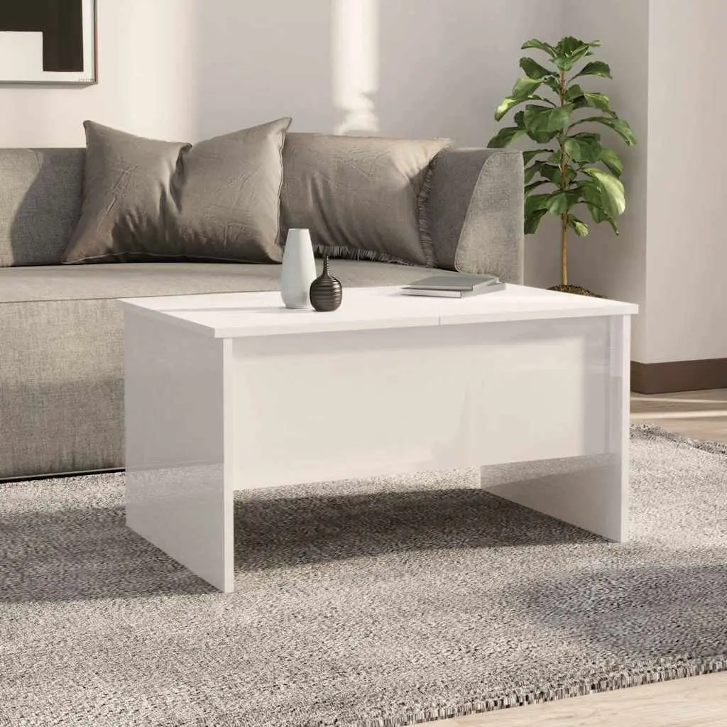 Coffee Table White High Gloss Modern Storage Lift Top Design Engineered Wood