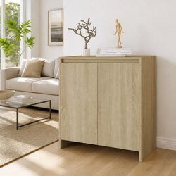 Beige 2 Door Sideboard Storage Cabinet for Living Space