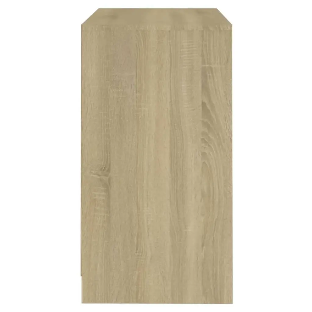 Sideboard Storage Cabinet Beige 2 Door Buffet Decorative Display Unit Engineered Wood