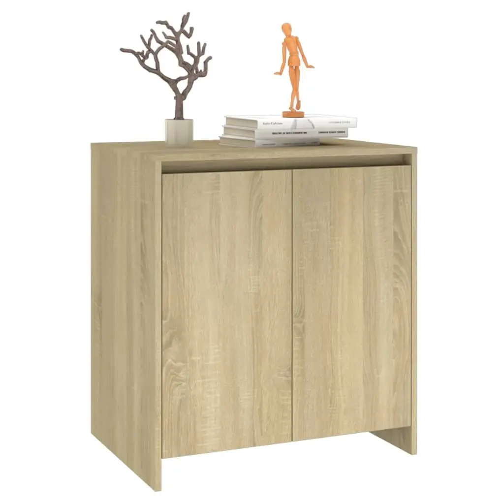 Sideboard Storage Cabinet Beige 2 Door Buffet Decorative Display Unit Engineered Wood