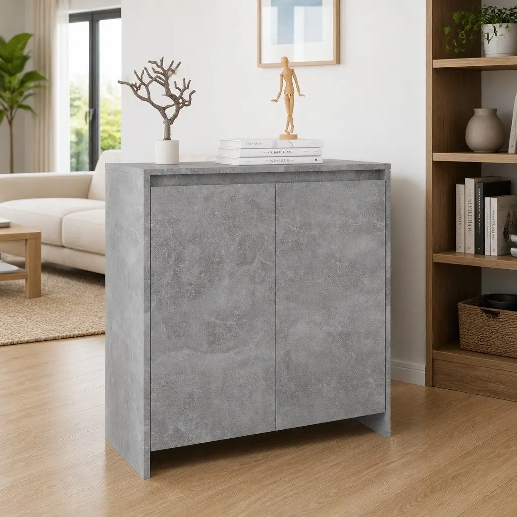 Grey Sideboard Cabinet 70x41x75cm Storage Buffet with Doors Display Furniture