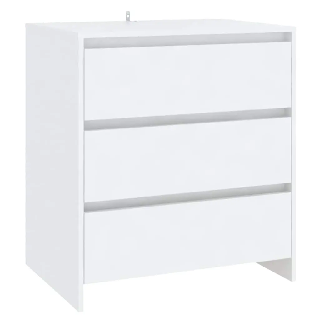 White Sideboard Storage Cabinet with 3 Drawers